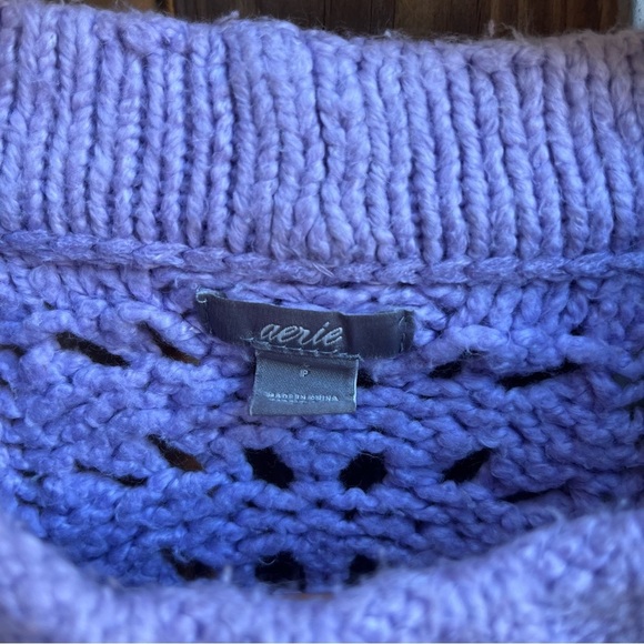 Aerie Lilac Women's Crew Neck Sweater - Picture 2 of 4